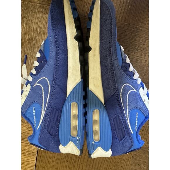 Nike Air Max 90 Mens Sz 8 Shoes Blue White Suede Athletic Low Trainer Sneakers main image 6